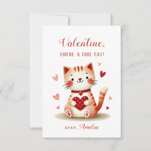 あなたはの猫オクールレンジよくはしゃぐ子猫バレンタイン ノートカード (正面)