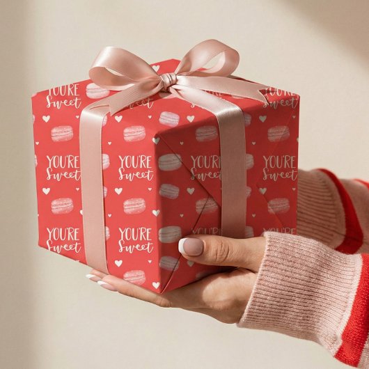 あなたはの甘いハッピーバレンタインデーマカロンCookie ラッピングペーパー