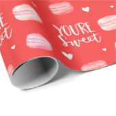 あなたはの甘いハッピーバレンタインデーマカロンCookie ラッピングペーパー (ロールコーナー)