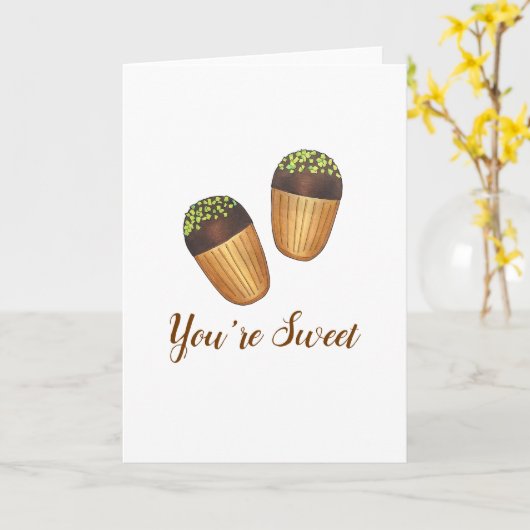 あなたはの甘いマドレーヌフランスののスポンジケーキ生地 カード (黄色い花)