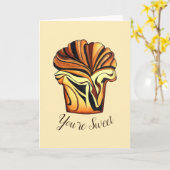 あなたはの甘い感謝していバブカチョコレートブレッドスライス カード (黄色い花)