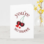 あなたはの甘い熟した赤さくらんぼさくらんぼ果実 カード (黄色い花)