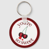 あなたはの甘い熟した赤さくらんぼさくらんぼ果実 キーホルダー (正面)