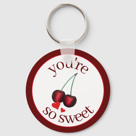 あなたはの甘い熟した赤さくらんぼさくらんぼ果実 キーホルダー (正面)