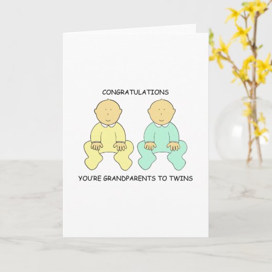 あなたはの祖父母の双子へのお祝い カード (黄色い花)