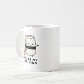 あなたはの私のエビおもしろいモノすしプリン コーヒーマグカップ (正面左)