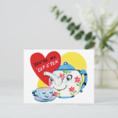 あなたはの私のカップお茶ヴィンテージバレンタインデーのはがき シーズンポストカード (スタンド正面)