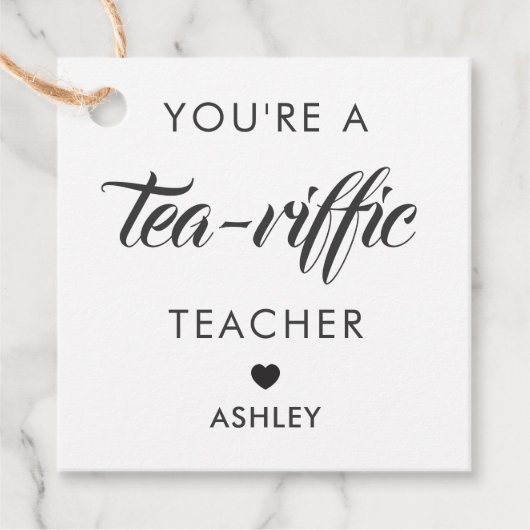 あなたはの茶離れの先生、紅茶ギフトラベル、クラフト フェイバータグ (正面)