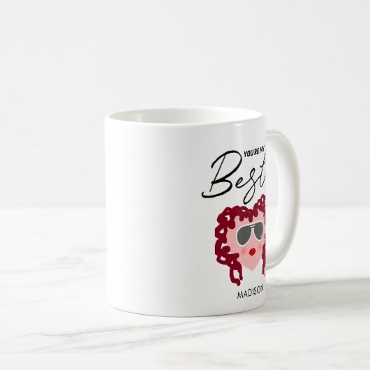 あなたはのMy Bestieおもしろい友最高の人ハート名 コーヒーマグカップ (正面右)