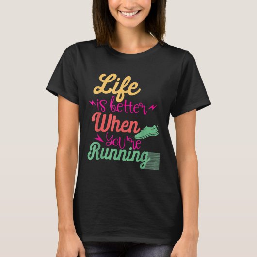 あなたはのQuの場合ランニングの生活がやる気を起こさせる良い Tシャツ (正面)