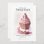 あなたははバレンタインの最も甘いカップケーキ シーズンカード (正面/裏面)
