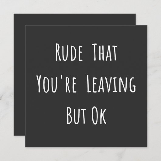 あなたはは失礼だ離れが、大丈夫 – 新しいおもしろい仕事だ。 招待状 (正面/裏面)