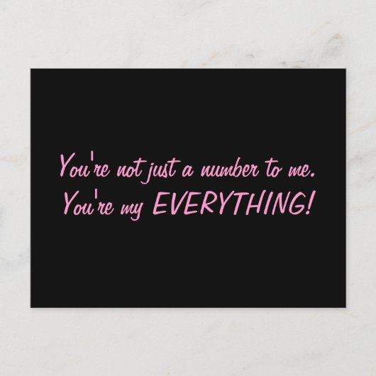 「あなたはは私に番号だけじゃない」はがき ポストカード (正面)