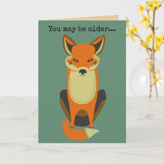 あなたはまだキツネ カード (黄色い花)