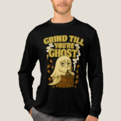 あなたはまで挽く幽霊おもしろいハロウィーンコーヒー恋人 トライブレンドTシャツ (正面)