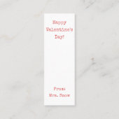 あなたはやれ！フクロウバレンタインブックマーク スキニー名刺 (裏面)