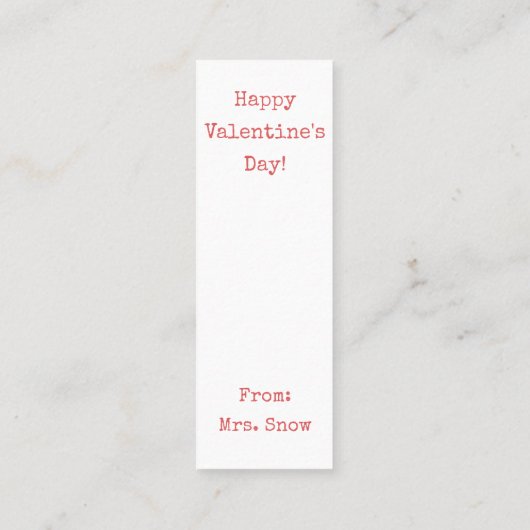 あなたはやれ！フクロウバレンタインブックマーク スキニー名刺 (裏面)