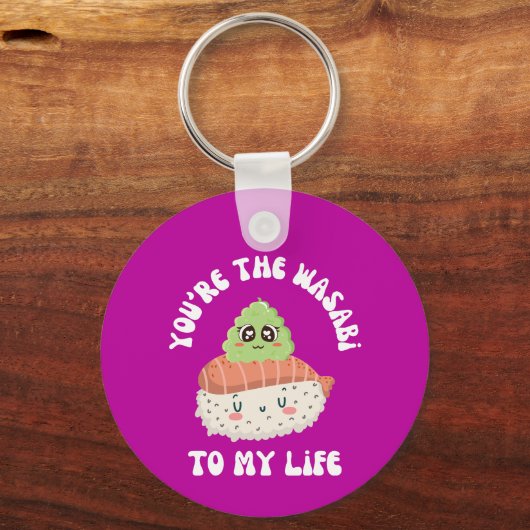 あなたはわさび私の人生のかわいい寿司プリン キーホルダー (正面)