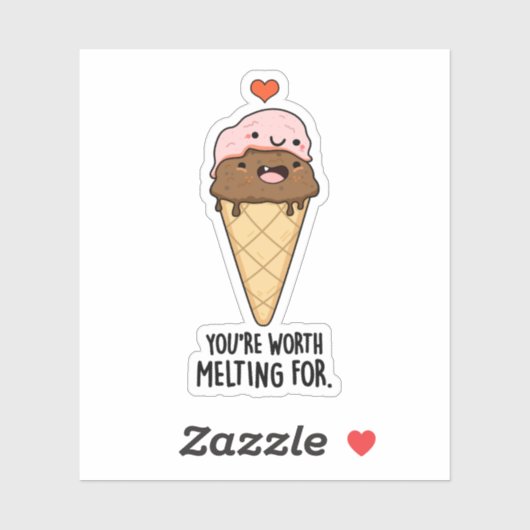 あなたはアイスクリームパおもしろいンを溶かす価値がある シール (シート)