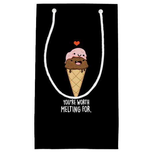 あなたはアイスクリームパおもしろいンダークに溶ける価値がある スモールペーパーバッグ (正面)