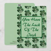 あなたはアイリッシュグリーンシャームロック2025の幸運を持っている シーズンカード (正面/裏面)