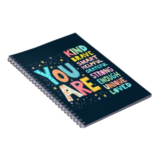 あなたはアファメーション 輝く手書き文字 ノートブック (右側)