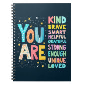 あなたはアファメーション 輝く手書き文字 ノートブック (正面)