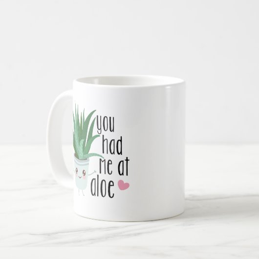 あなたはアロエに私を連れて行った |植物おもしろい愛好家 コーヒーマグカップ (正面左)