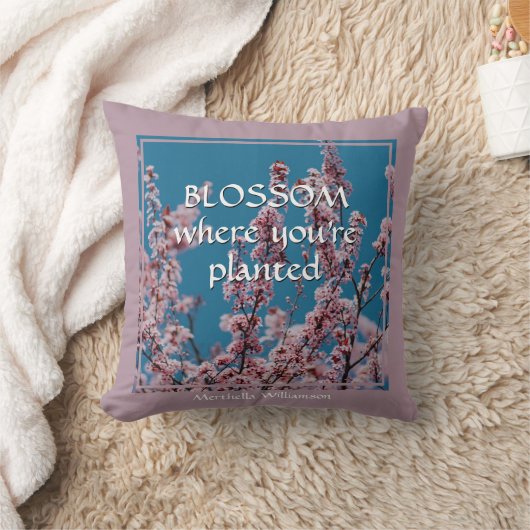 あなたはカスタム植えられたさくらんぼの花 クッション (ブランケット)