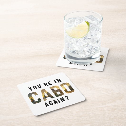 あなたはカボで？ スクエアペーパーコースター (インサイチュ)