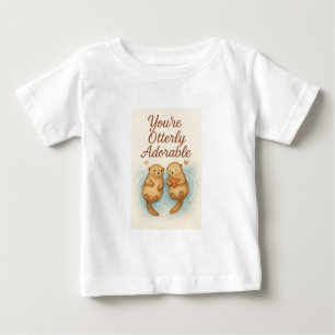 あなたはカワウソのように愛らしい – かわいい水彩画のカワウソ ベビーTシャツ