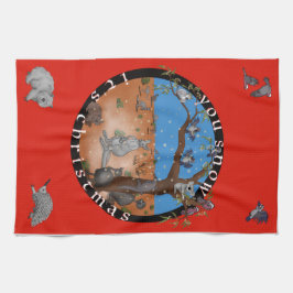 あなたはクリスマスを雪に – オーストラリアの戻りティータオル キッチンタオル