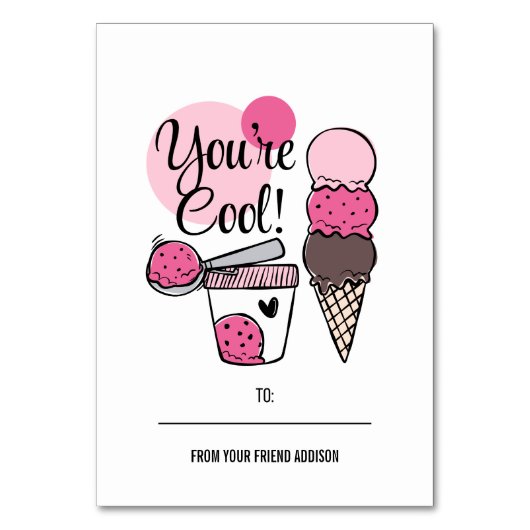 あなたはクールの子供教室バレンタインカード テーブルナンバー (正面)