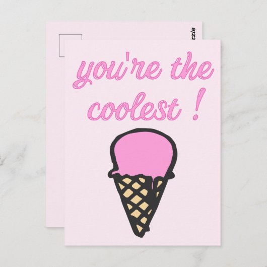 あなたはクール! – かわいいアイスクリームコーン ポストカード (正面/裏面)