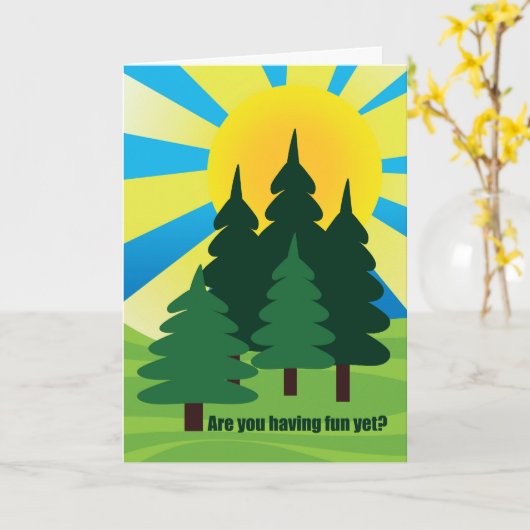 あなたはサマーキャンプでおもしろいを持つことを願う カード (黄色い花)