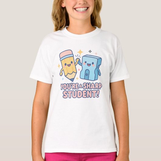 あなたはシャープな学生 – かわいい鉛筆と鉛筆削りB Tシャツ (正面)