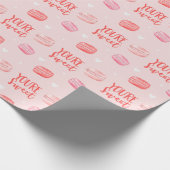 あなたはスイートハッピーバレンタインデーマカロンクッキー ラッピングペーパー (角)