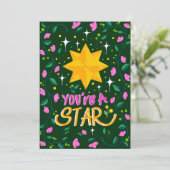 あなたはスターピンクの誕生日カード 招待状 (スタンド正面)