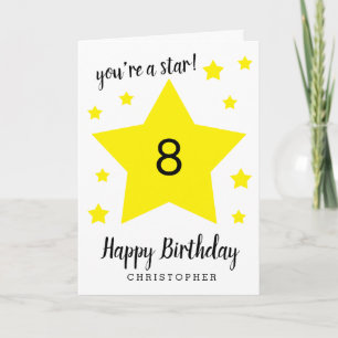 あなたはスター8誕生日 カード