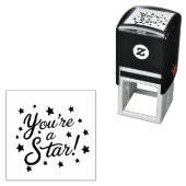 "あなたはスター"先生スタンプ – 星付きの筆記体 セルフインキングスタンプ (インサイチュ)