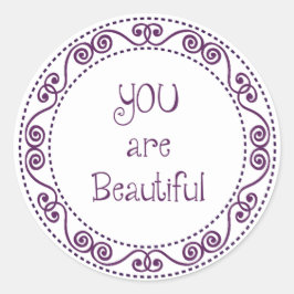あなたはステッカーが美しい ラウンドシール