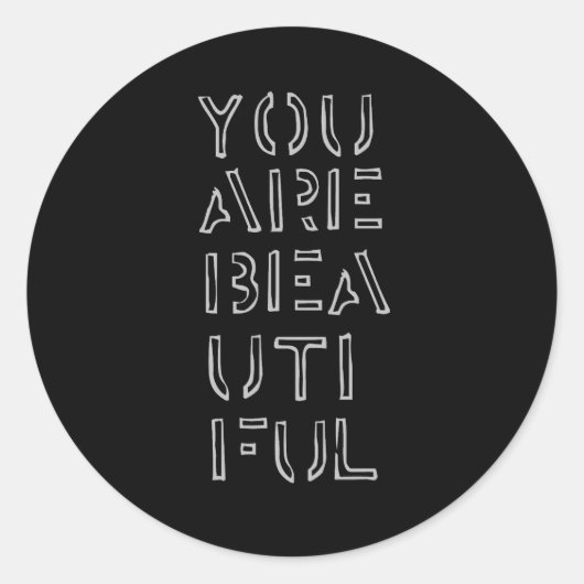 あなたはステッカーが美しい ラウンドシール (正面)