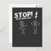 あなたはストップUNDER A REST - おもしろい Music Pun ポストカード (正面/裏面)