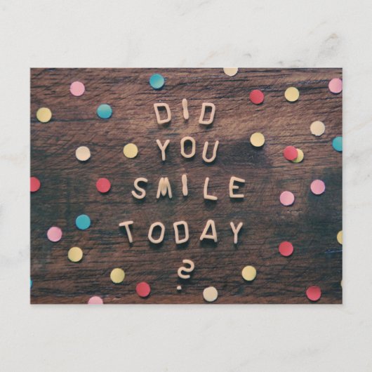 あなたはスマイルはHi Happy Mail Woodと言うノートを送信したか ポストカード (正面)
