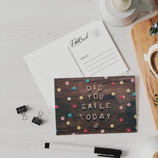 あなたはスマイルはHi Happy Mail Woodと言うノートを送信したか ポストカード