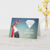 あなたはスーパーヒーローパパ父の日の写真カード カード (黄色い花)