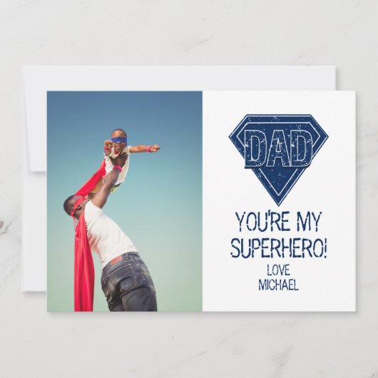あなたはスーパーヒーローパパ父の日の写真カード カード (正面)