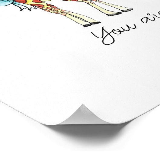 あなたはゾウとキリンがとても愛されている ポスター (角)