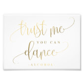 あなたはダンスバーのサインあなたのサイズの金ゴールドを選フェイク択する フォトプリント            (正面)