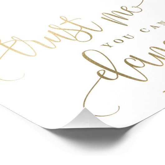 あなたはダンスバーのサインあなたのサイズの金ゴールドを選フェイク択する フォトプリント            (角)